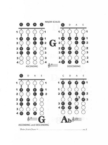 Sarkett Violin Scale Charts 1st through 4th Positions